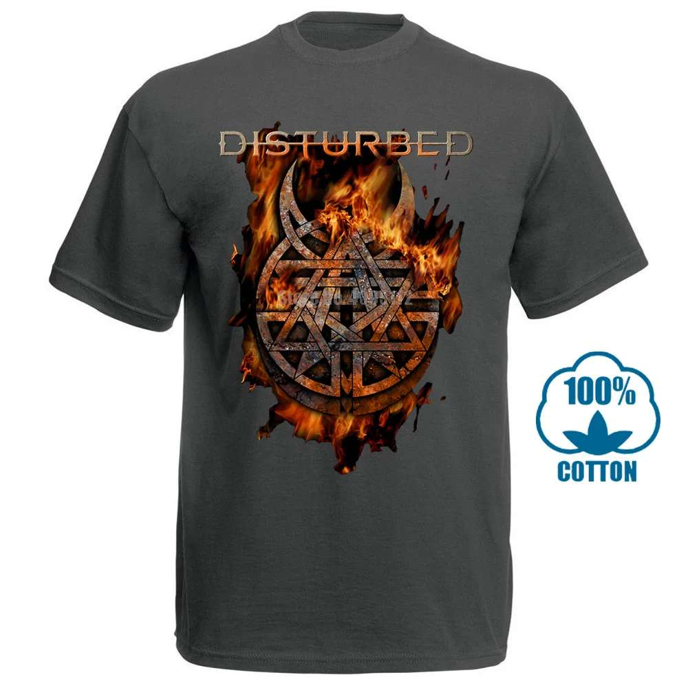 Футболка, новая брендовая рубашка с надписью «distursed Burning Belief», размеры s, m, l, Xl, Xxl, Официальная футболка, футболка с металлической лентой, новая брендовая повседневная одежда - Цвет: Charcoal