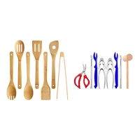 7 pcs bamboo utensil set 8 pcs seafood tools set