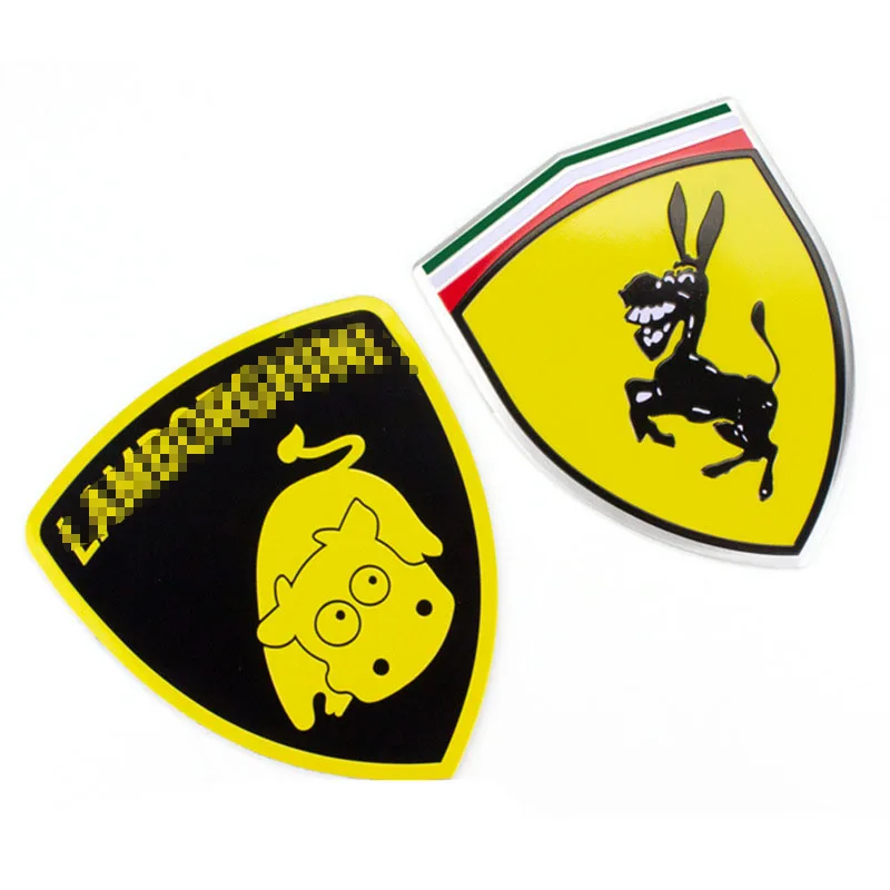 Забавный aluminumcar стикер для окна автомобиля на рулевое колесо forPorsche Ferrari Lamborghini Ford