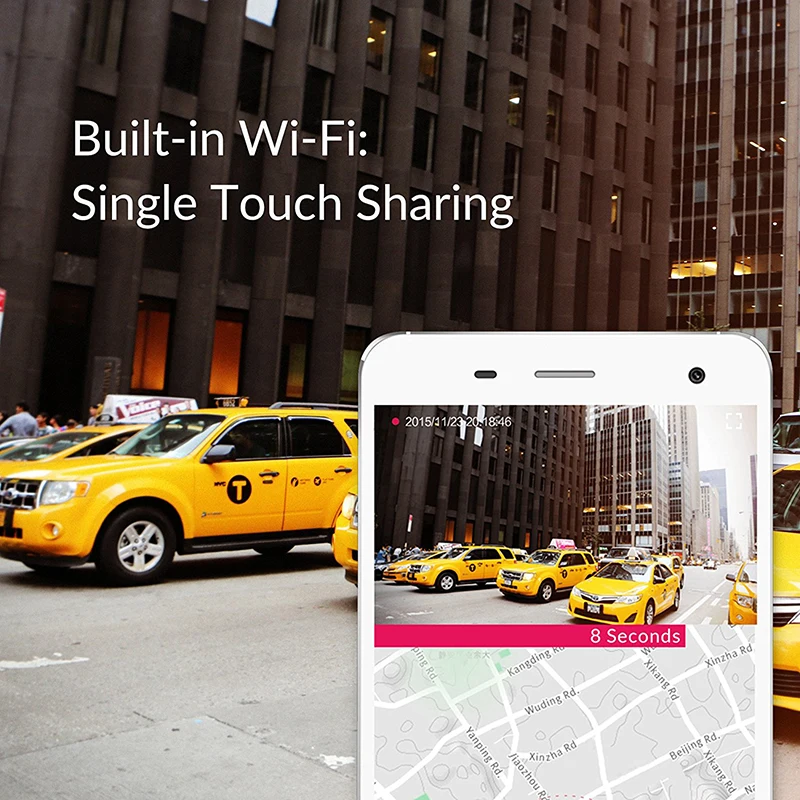 Видеорегистратор YI Smart Dash Camera HD | Беспроводное подключение Wi Fi| Угол обзора 165