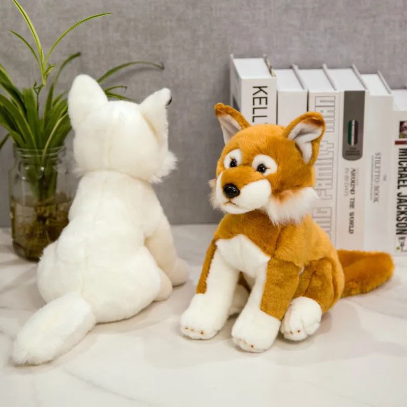 28 см плюшевые куклы лисы реалистичные игрушки для собак милые детей мягкие