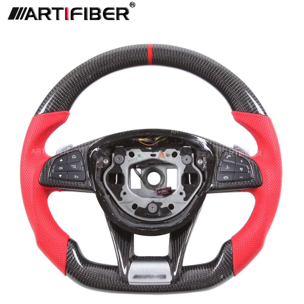 

100% натуральное углеродное волокно Рулевое колесо для Mercedes Benz C43 SLC43 GLC43 GT E53 CLS53 GT53 GLE53