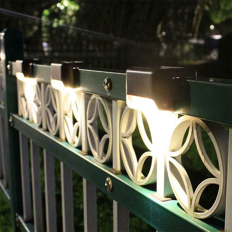

4Pcs Solar Powered LED Deck Lights Outdoor Path Garden Stairs Step Fence Lamp