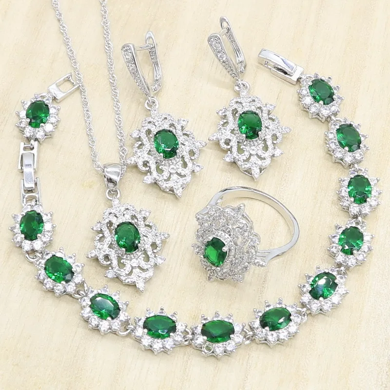 Женский ювелирный комплект из колье серёг кольца и браслета|Ювелирные наборы для