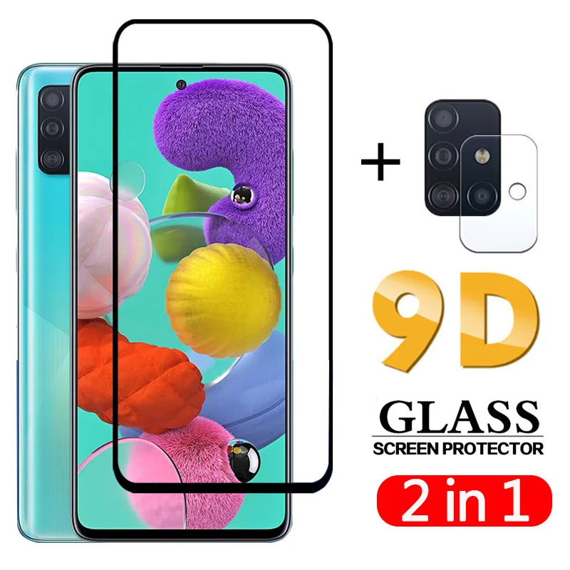 2 в 1 премиум класса закаленное стекло для Samsung Galaxy A51 A71 экранная пленка SM A515F A715F