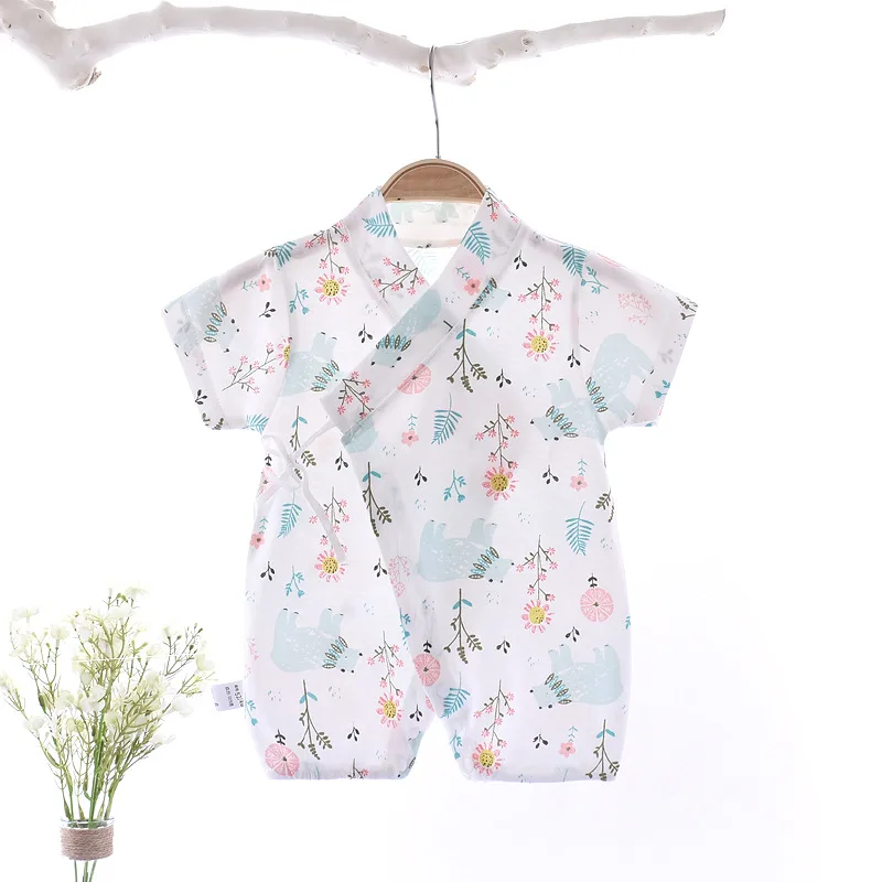 Детский летний комбинезон из чесаного хлопка с принтом корейский детский кимоно