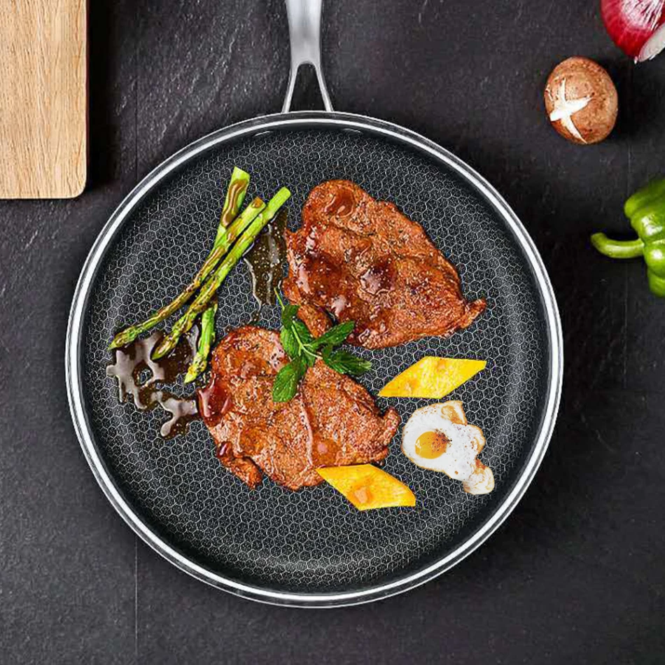 Антипригарная сковорода сотовая 304 Сковорода Из Нержавеющей Стали без масла