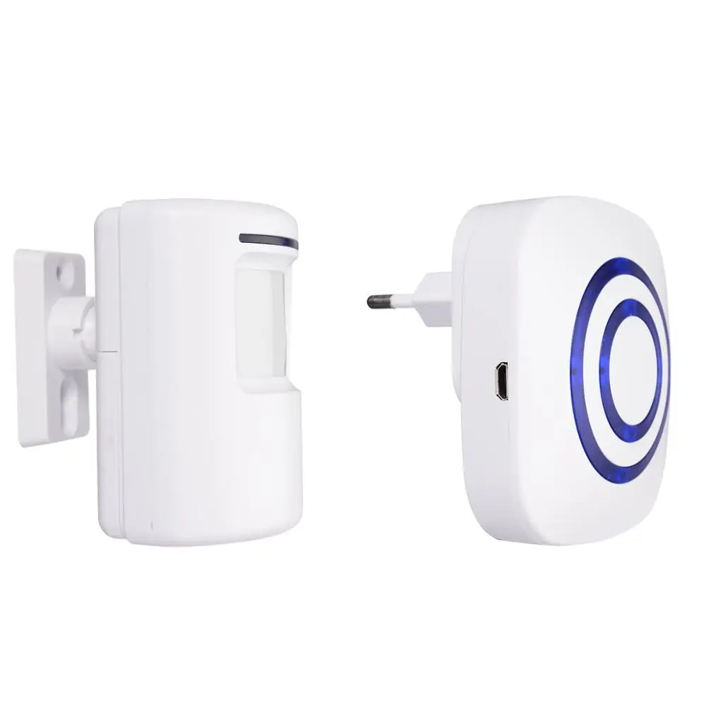 

1pcs Visitor Doorbell Wireless PIR Store Shop Welcome Motion Sensor Entry Visitor Doorbell Alarm Door Bell with EU Plug