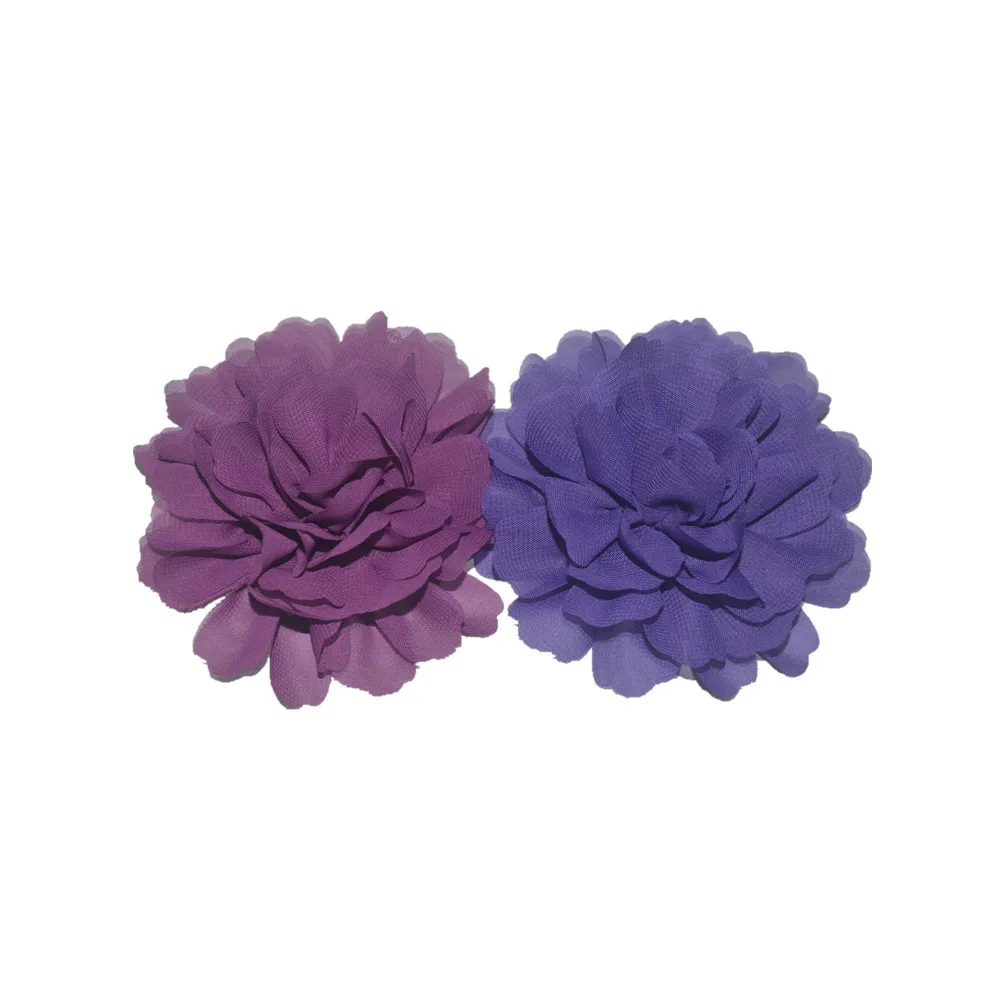 

20pcs/lot 10CM Wave Edge Chiffon Flower Headwear Headband Children's Hair Apparel Accessories Custom Wholesale