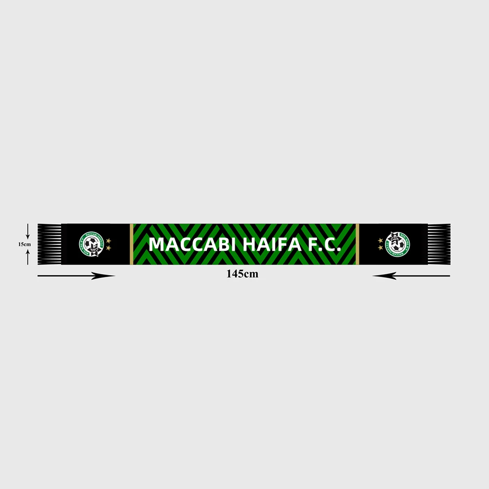 15x145 см 21/22 Zebra Maccabi Haifa Флисовый Шарф для футбольного клуба |