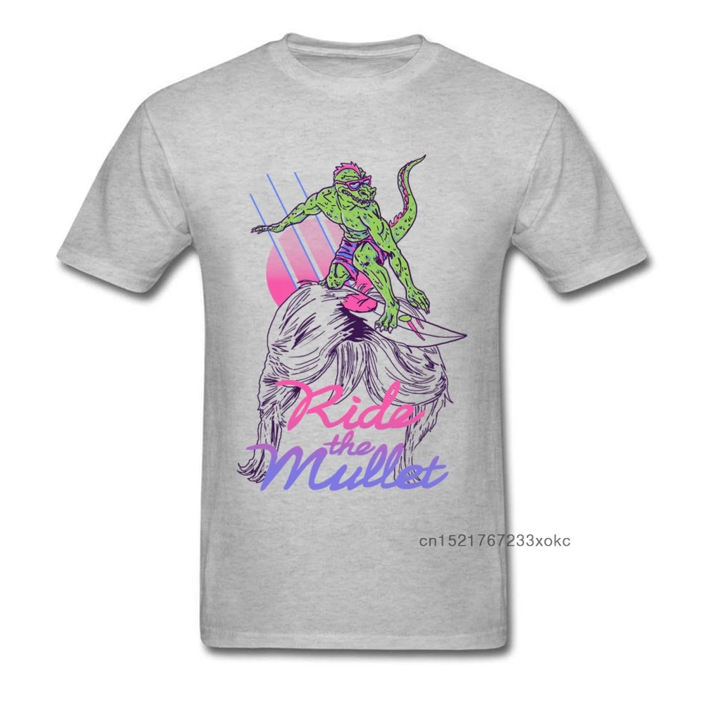 Муллет футболка с серфингом муллет волосы Топы ящерица печатная одежда мужская