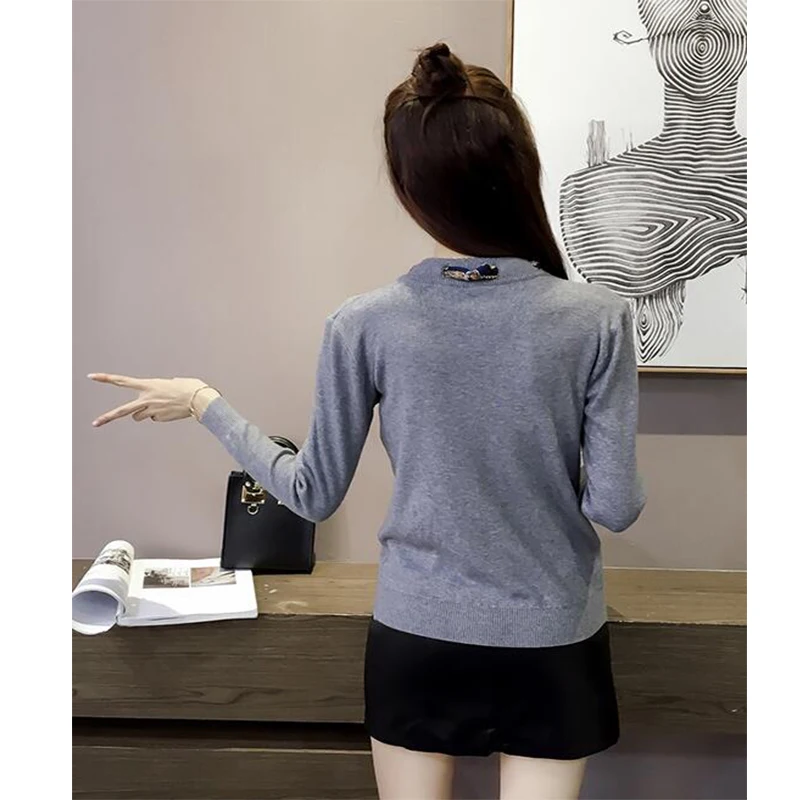 

Knitted Sweater Women Winter Basic Tops Fashion Bow Tie Lace Up Elasticity Elegant Ladies Pullovers Sweaters Solid Slim Jumpers