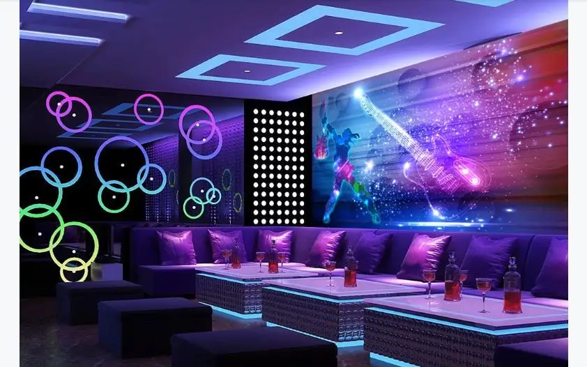 Custom Wallpaper Murals 3D living Room For Walls 3 D Guitar Bar KTV Background Decor Wall Covering | Обустройство дома