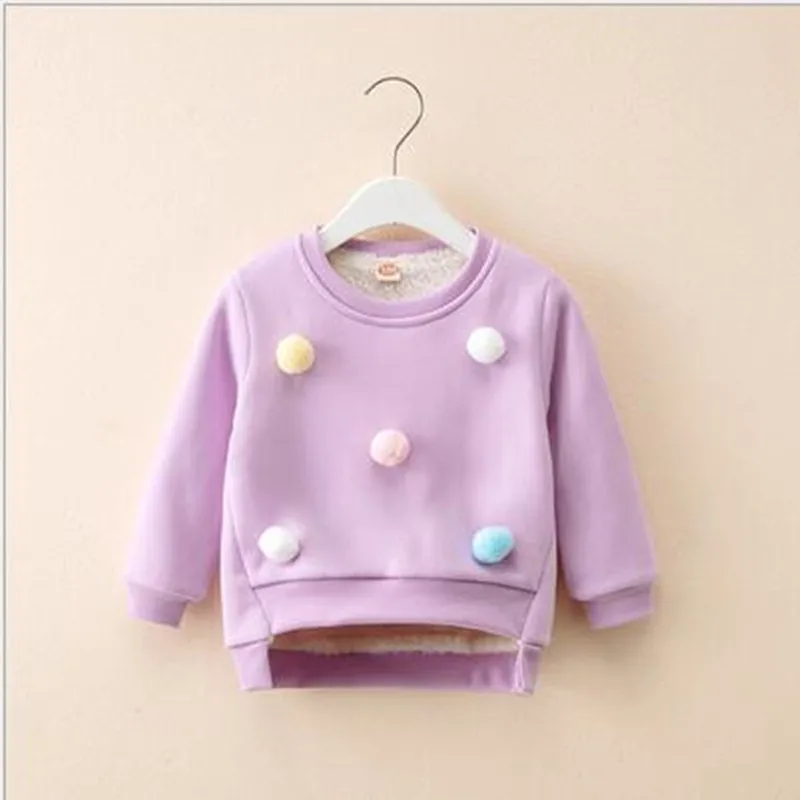 Зимняя плотная теплая футболка для маленьких девочек Детская школьная одежда с