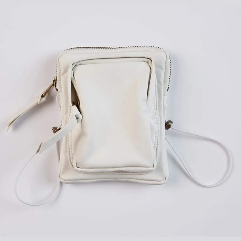 White messenger bag Женская маленькая сумка через плечо, мини-сумка-мессенджер, сумка через плечо для телефона, тонкий плечевой ремень, мини-сумка на молнии для женщин - Цвет: White messenger bag