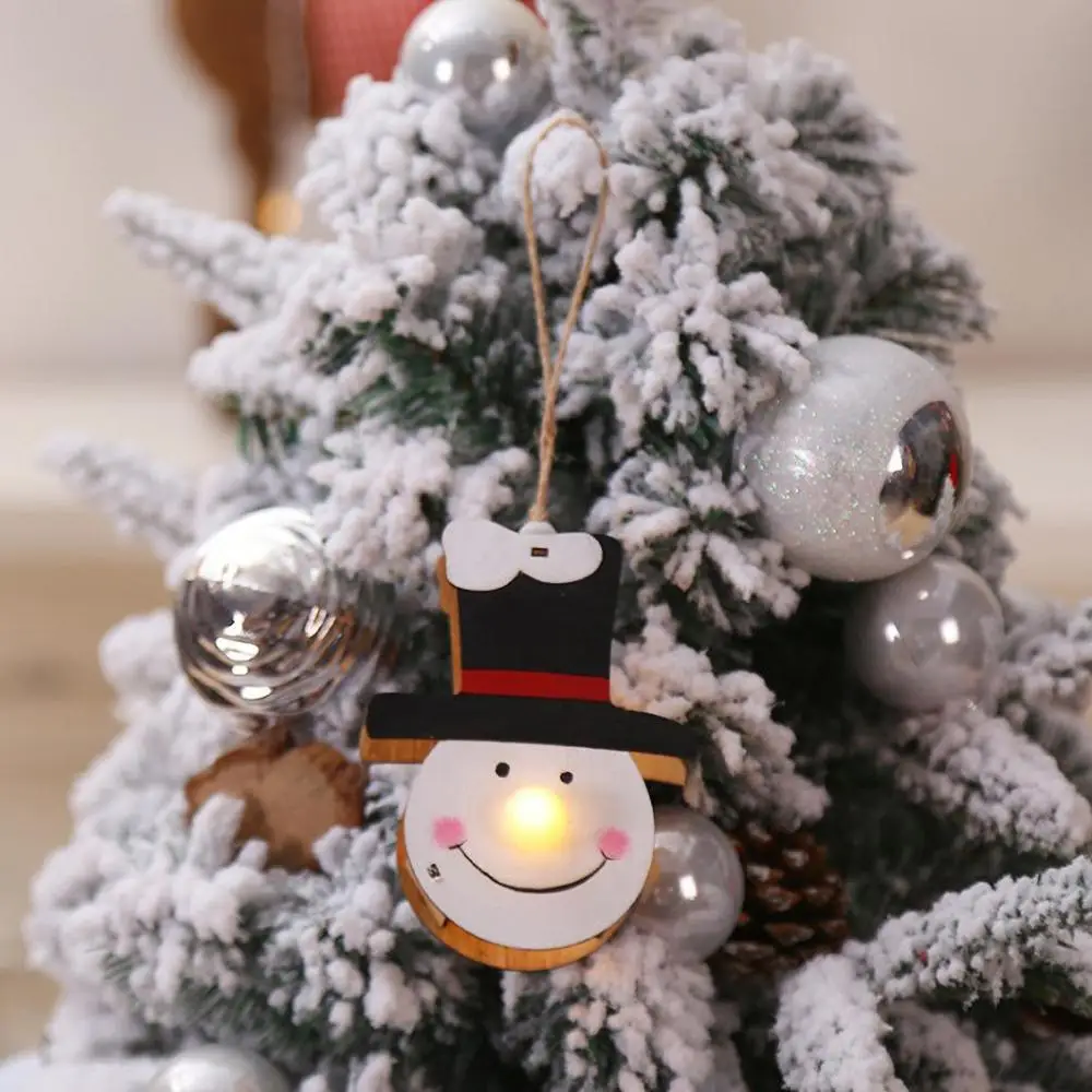 Christmas Glowing Wooden Pendant Tree Hanging Decoration Xmas Party Ornament Kerst Decoratie Cristmas A40 | Дом и сад