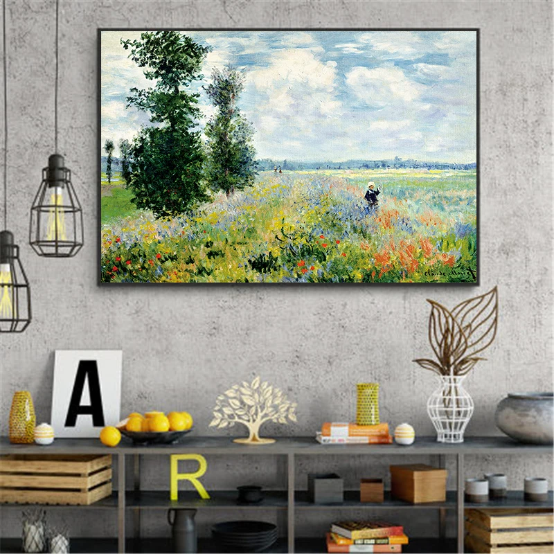 Знаменитая картина маслом импрессионистского Моне настенная Картина на холсте