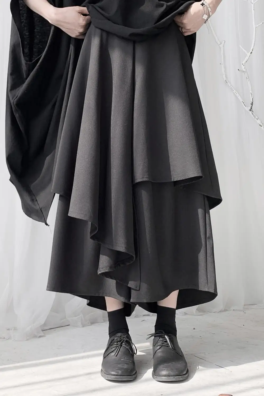 Платье в стиле темного Ямамото юбка свободные брюки нишевой дизайн