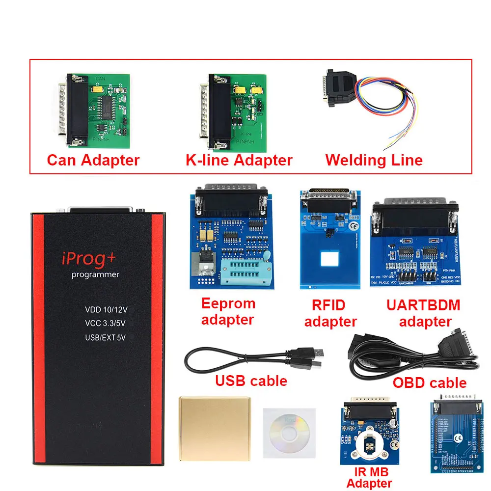 7 ADAPTER Лучшее качество V80 Iprog+ ключ программист поддержка IMMO+ коррекция пробега+ сброс подушки безопасности Iprog Pro до Замена Carprog - Цвет: 7 ADAPTER
