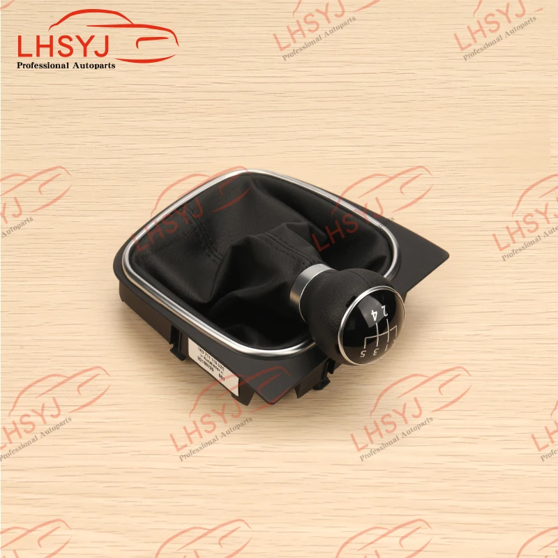 

OEM DSG Gear Shift Knob 5 Speeds Leather Black Stitching Lever Cover For VW Golf 6 MK6 GTI Jetta MK6 GLI