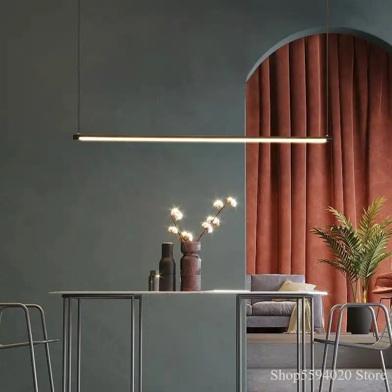 Минималистичная люстра светодиодная длинная Подвесная лампа светодиодный ная