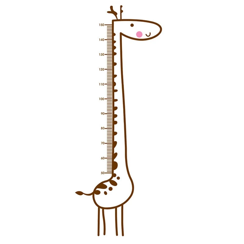 

4 шт. мультяшный жираф высота мерная Настенная Наклейка фон для детской комнаты высота графика линейка Декор для дома наклейки