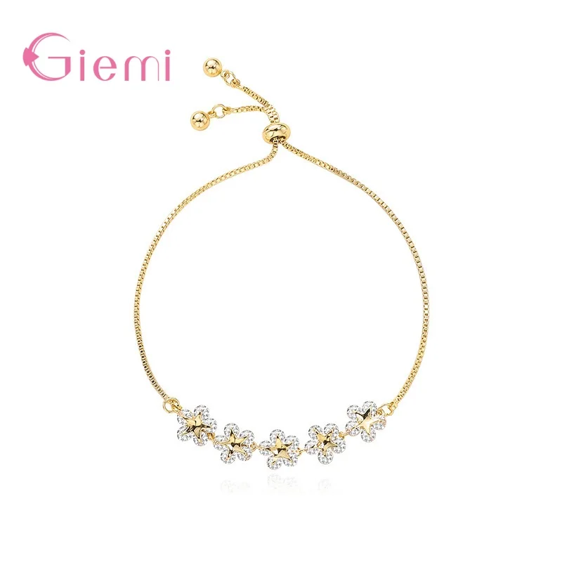 Мода чистый 925 стерлингового серебра и с украшениями в виде звезды цветка