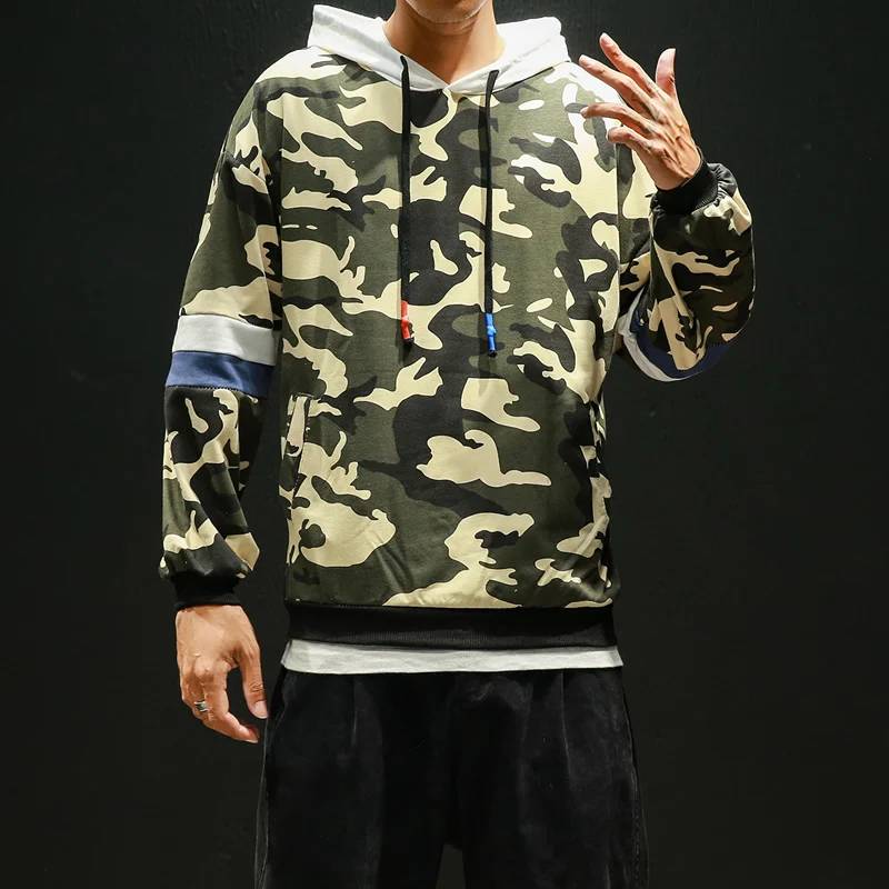 Прямая поставка осенний мужской уличная Камуфляжный пуловер мужские лоскутные
