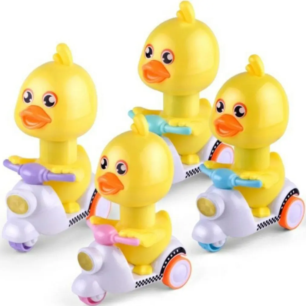 

Cartoon Shape Funny Little Duck On Motorcycle Creative Pressable Toy Cute Duck Exquisite Children Toy