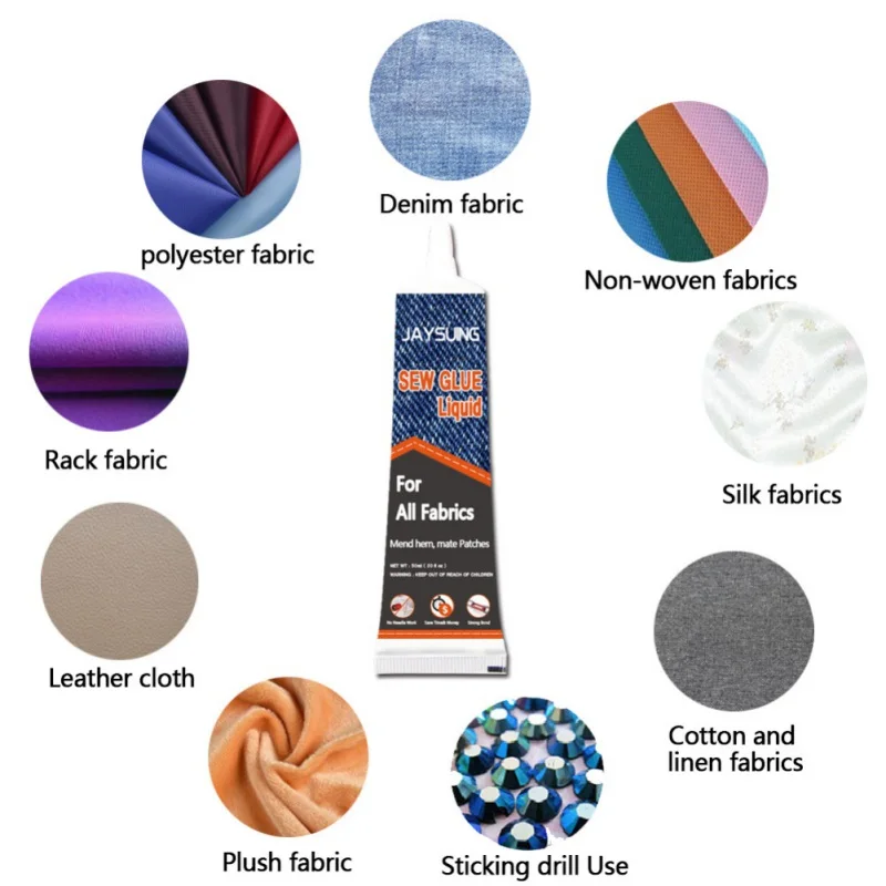 

50ml Fabric Glue Multifunctional Repair Glue Fast Curing No Irritation High Viscosity Strength For Clothes,Fabrics And Textiles.