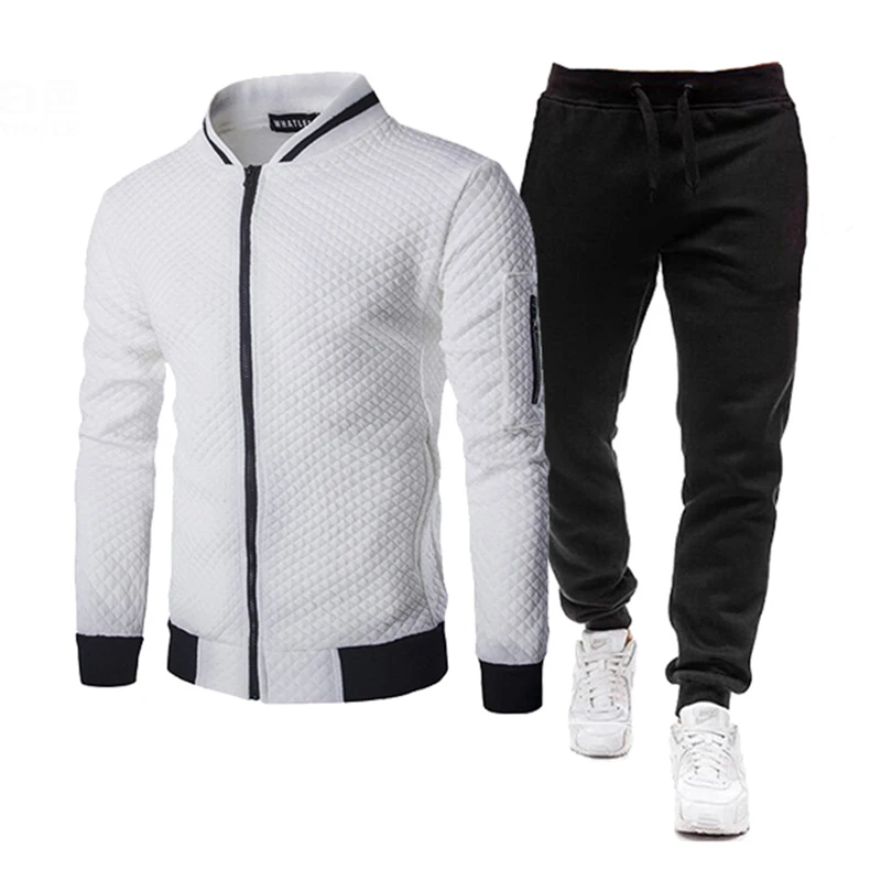 

Men's Casual Suit Jogging Sportswear Zipper Hoodie Pants 2PC Suit Men's Sportswear Sports Suit Clothing 2021 Spring and Autumn