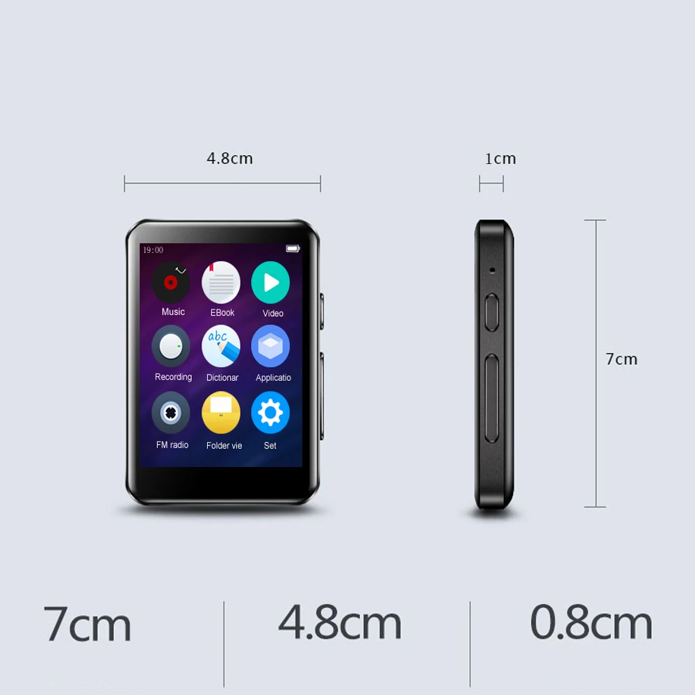 MP4 плеер Bluetooth 4,2 с 2,5 дюймовым сенсорным экраном 16 ГБ с динамиком поддерживает FM, воспроизведение видео, расширяемая sd-карта до 128G