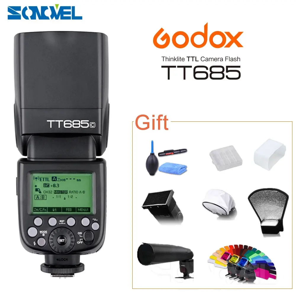 Godox TT685C/N/S/F/O Вспышка TTL вспышка speedlite высокоскоростная 1/8000s GN60 Горячий башмак для