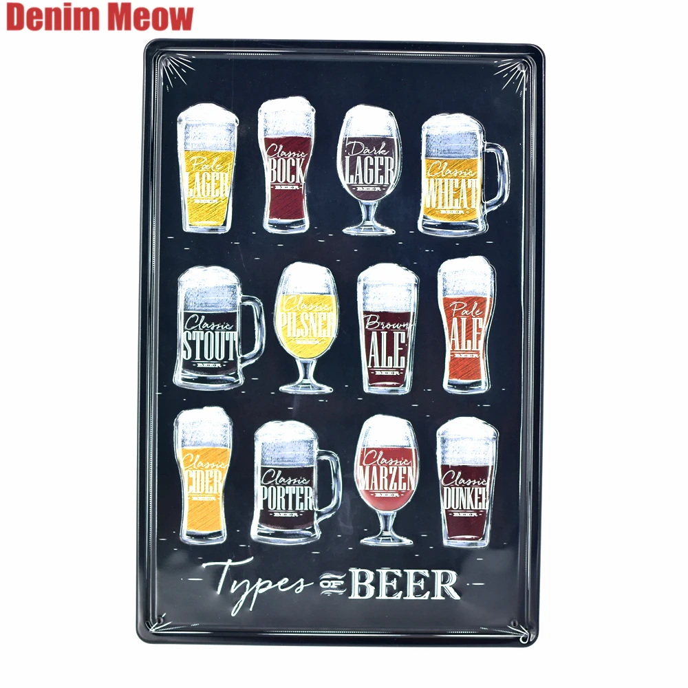 Пивное меню винтажные тисненые металлические s Бар Паб казино вечеринки