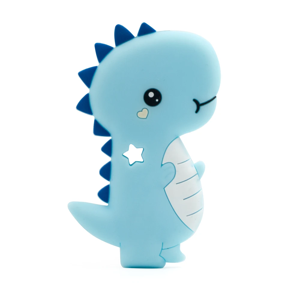 Blue dinosaurs Коала перле силиконовый Прорезыватель животное Радуга Динозавр Детский Прорезыватель жевательные Подвески DIY Прорезыватели игрушки Ожерелье Подвеска детские товары - Цвет: Blue dinosaurs