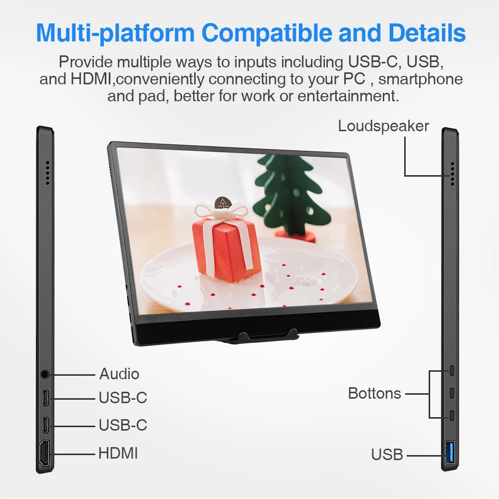 EYOYO 13 3 &quotEM13RS 1080P Портативный FHD HDR игровой монитор USB C HDMI второй экран для ноутбука