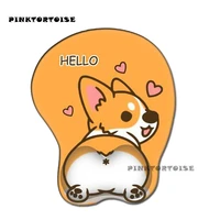 pinktortoise anime animal cute corg dog mousepad 3d chest soft silicon 3d pad anime ergonomic mat gaming mousepad