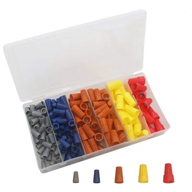 180Pcs Electrical Wire Connectors Screw Terminals Easy Twist On Connector Kit With Spring Insterted Nuts Cap Connections A | Обустройство