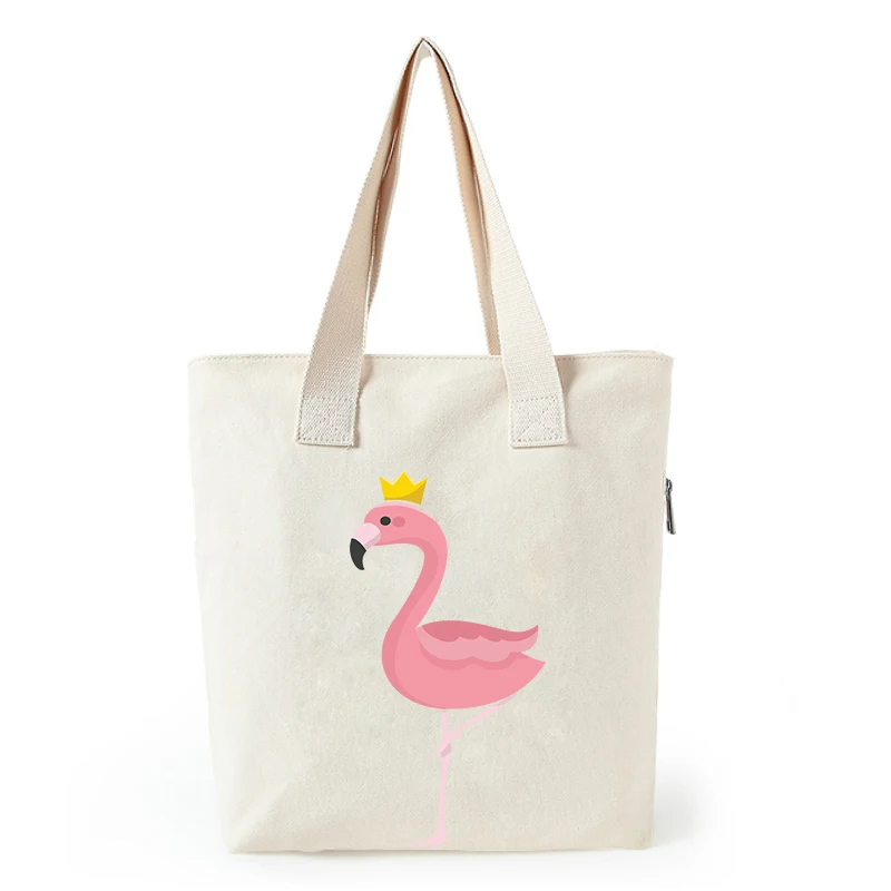 cotton canvas bag 06 Оригинальная Холщовая Сумка-тоут с принтом фламинго для женщин, индивидуальные Эко сумки для девочек, изготовленные на заказ, складные многоразовые сумки для покупок с логотипом - Цвет: cotton canvas bag 06