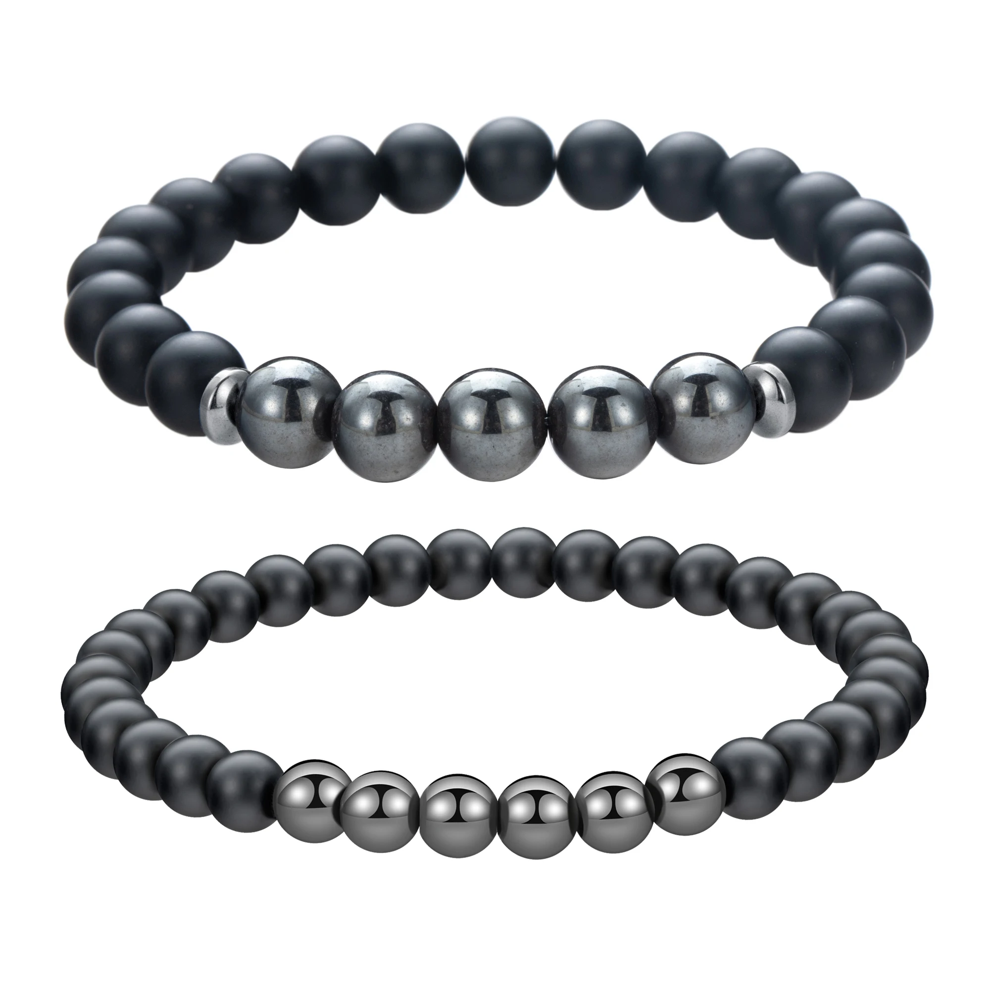 Браслет с магнитной подвеской для мужчин и женщин черные матовые браслеты из