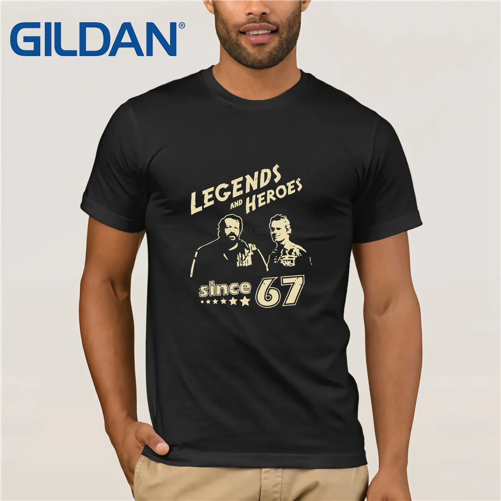 Мужские футболки Bud Spencer Legends And Hero Since 67 новые хлопковые с круглым вырезом и