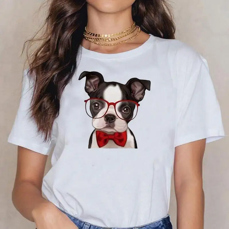 

Funny Cartoon Dog Print T Shirt Women Tops Cute Cotton Casual Harajuku Shirt Summer Short Sleeve Tee Shirt Femme Camiseta Mujer