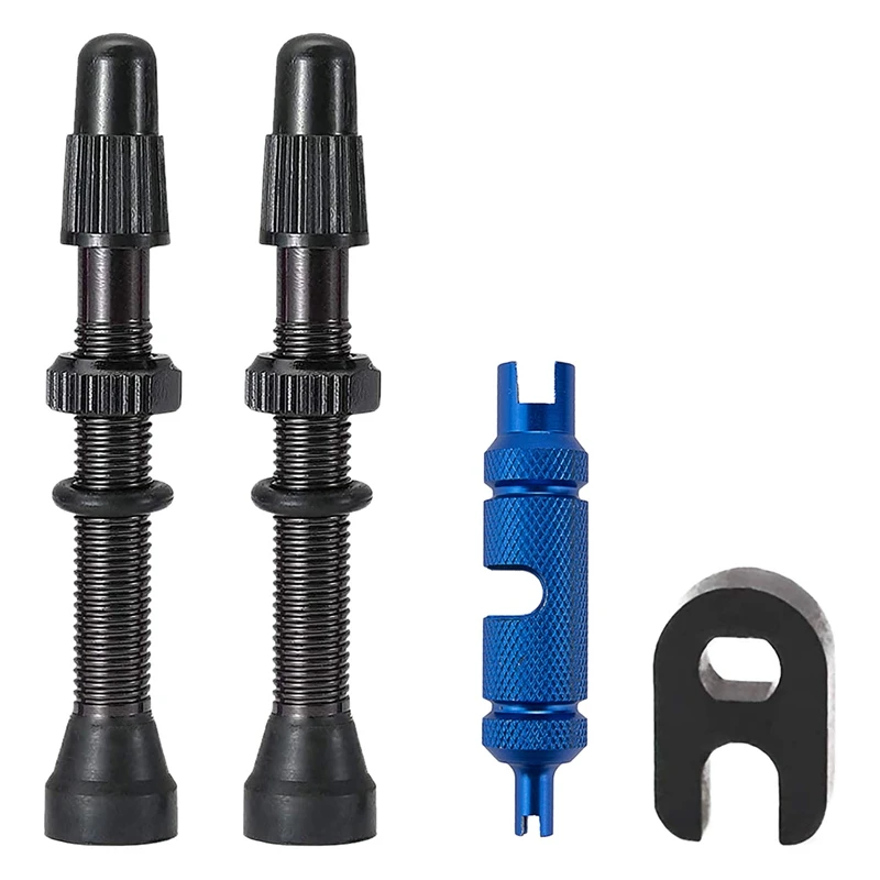 

Tubeless 40mm Presta Valve Stem Kit, Super Light Alloy with Valve Core Remover Tool for Road Bike & MTB Repair Part