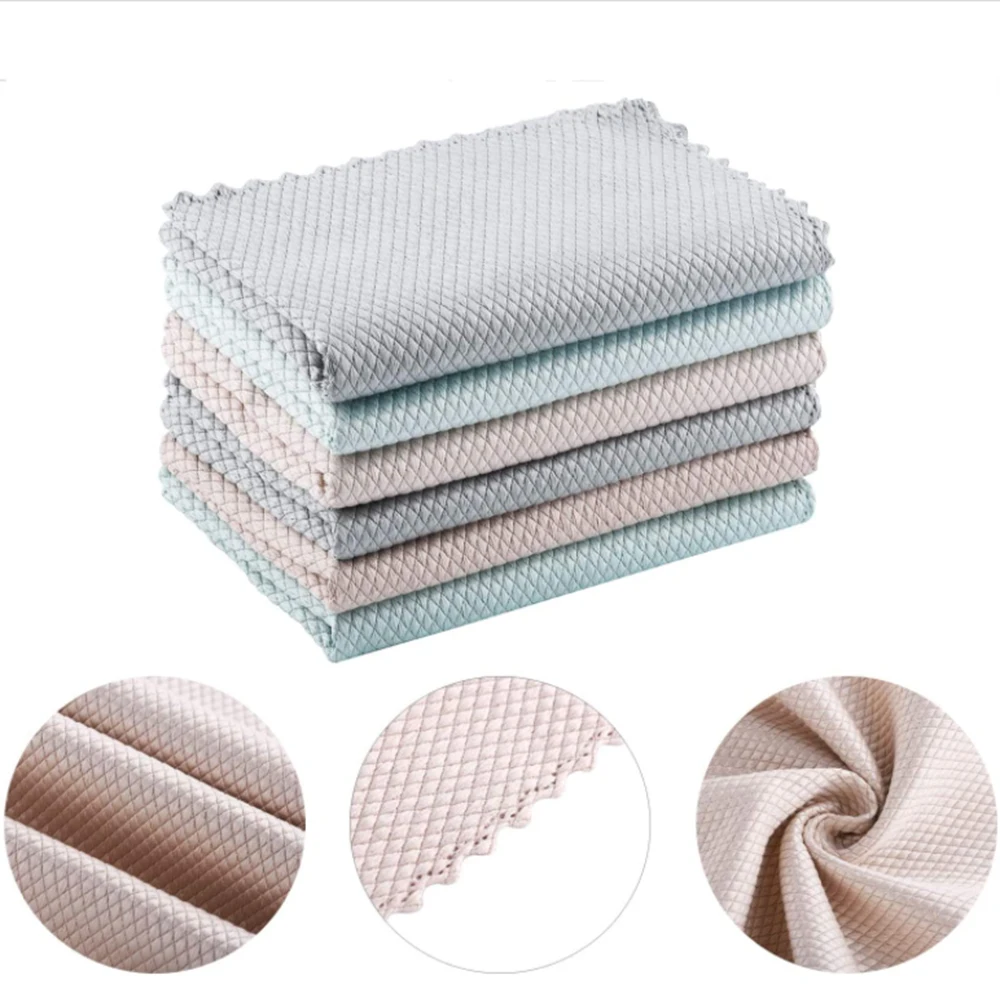 

10pcs Microfiber Glass Cleaning Towel Mirror Cleaning Cloth Kitchen Cleaning Towel Wipe Wine Glass Cloth Car Window Clean Tools