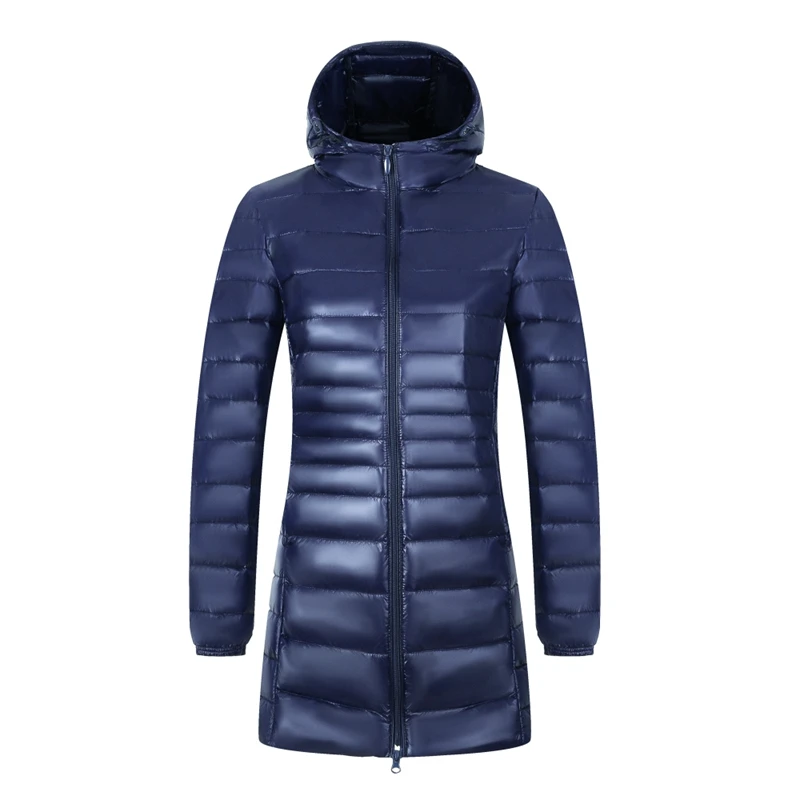 Women Winter Hooded Down Jacket UltraLight White Duck Jackets Casual Thin Coat Lady Warm Long Parkas Female Plus Size S-7XL | Женская