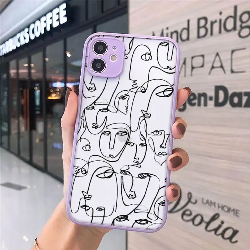 

Funny Face Abstract Cartoon Phone Case matte transparent For iphone 7 8 11 12 plus mini x xs xr pro max cover