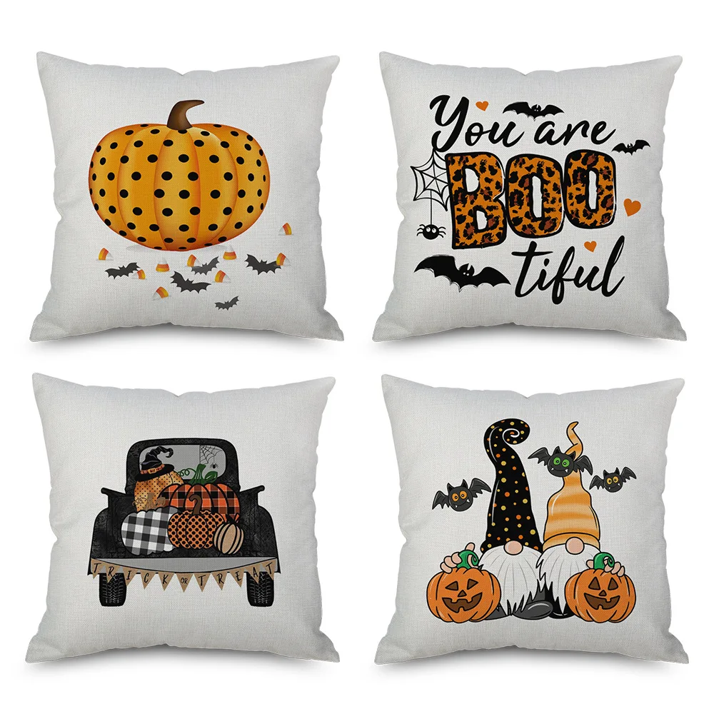 

45*45cm Single-sided Printing Cushion cover Thanksgiving pumpkin sofa cushions Pillow cases Linen pillow covers Sofa Decor