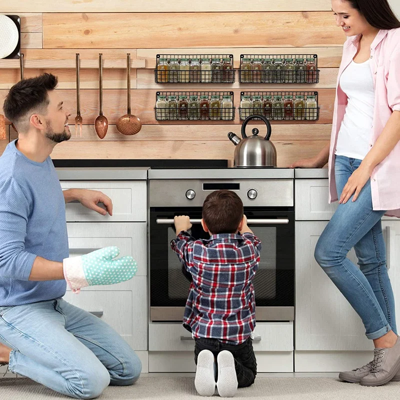 

4 Pack Aesthetic Farmhouse Spice Racks for Wall Mount Space Saving and Easy to Install Hanging Racks Seasoning Organizer