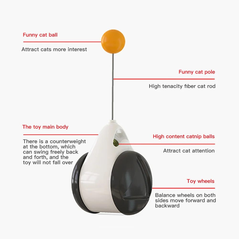 

Rotating Mode Cat Toys Self-Balance Pet Toy Cute Interactive Toy Funny Kitty Toy Irregular Rotating Mode Cat Toy Pet Supplies