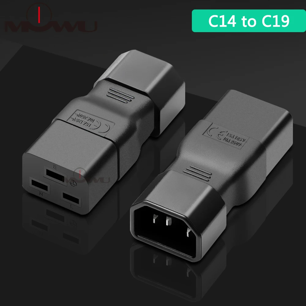 MOWU Универсальный Мощность адаптер IEC 320 C14 для C19 конвертер IEC320 AC Разъем